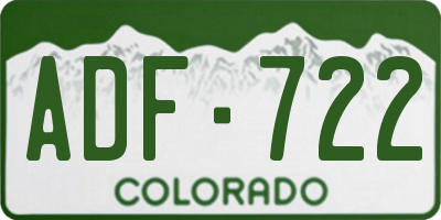 CO license plate ADF722