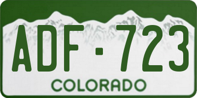 CO license plate ADF723