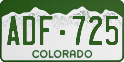 CO license plate ADF725