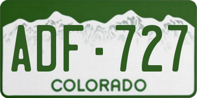 CO license plate ADF727