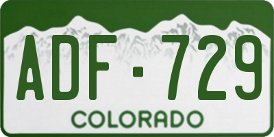 CO license plate ADF729