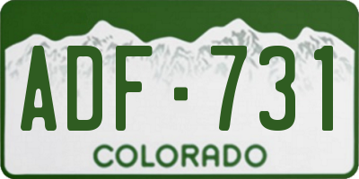 CO license plate ADF731