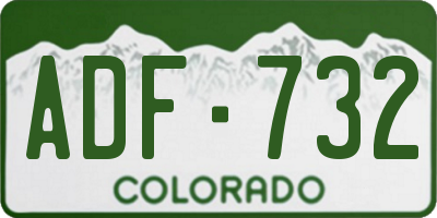 CO license plate ADF732