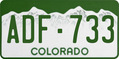 CO license plate ADF733