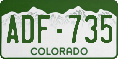 CO license plate ADF735