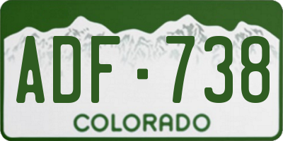 CO license plate ADF738