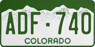 CO license plate ADF740