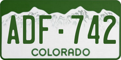 CO license plate ADF742