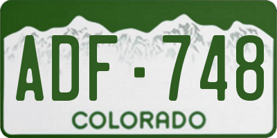 CO license plate ADF748