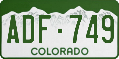 CO license plate ADF749