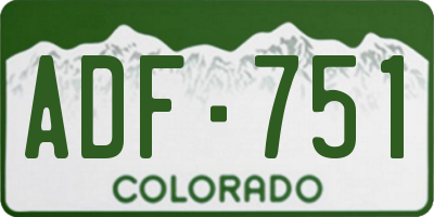 CO license plate ADF751