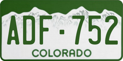 CO license plate ADF752