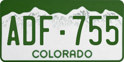 CO license plate ADF755