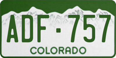CO license plate ADF757
