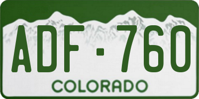 CO license plate ADF760