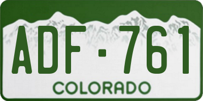 CO license plate ADF761