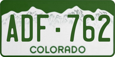 CO license plate ADF762