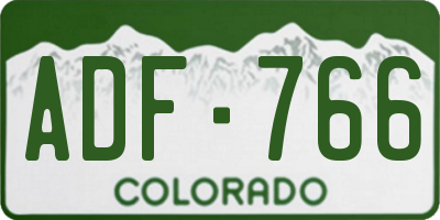 CO license plate ADF766