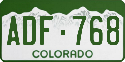 CO license plate ADF768