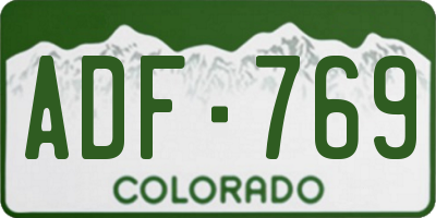 CO license plate ADF769