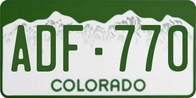 CO license plate ADF770