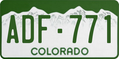 CO license plate ADF771