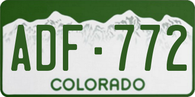 CO license plate ADF772