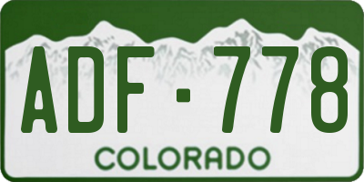 CO license plate ADF778