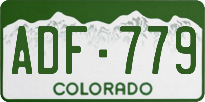 CO license plate ADF779