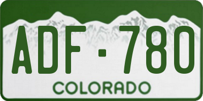 CO license plate ADF780