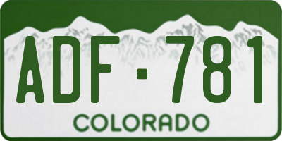 CO license plate ADF781