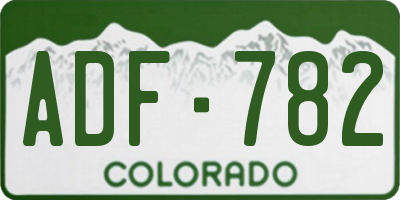 CO license plate ADF782