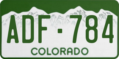 CO license plate ADF784