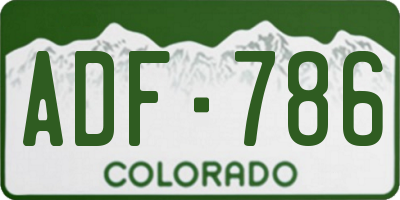 CO license plate ADF786