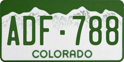 CO license plate ADF788
