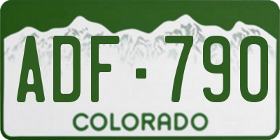 CO license plate ADF790
