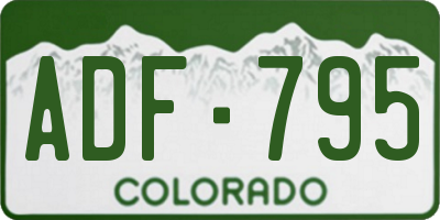 CO license plate ADF795