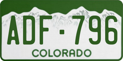 CO license plate ADF796