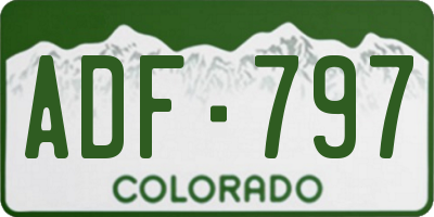 CO license plate ADF797