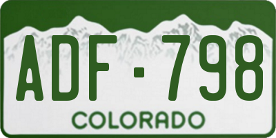 CO license plate ADF798