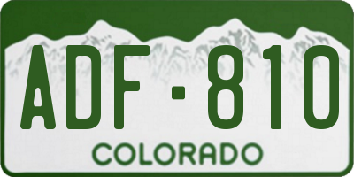 CO license plate ADF810