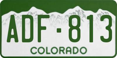 CO license plate ADF813