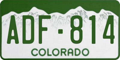 CO license plate ADF814