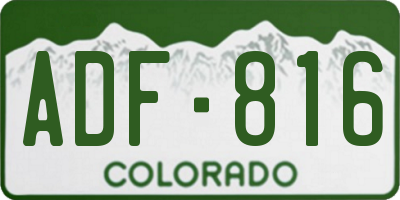 CO license plate ADF816