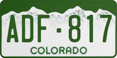 CO license plate ADF817