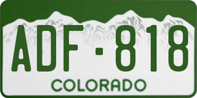 CO license plate ADF818