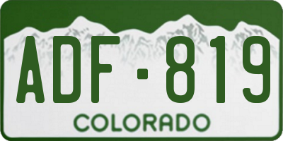 CO license plate ADF819