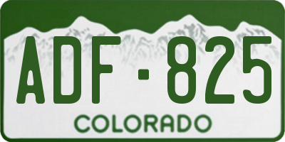 CO license plate ADF825