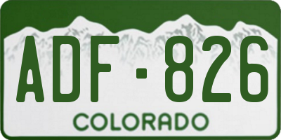 CO license plate ADF826