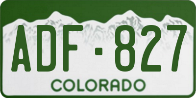 CO license plate ADF827